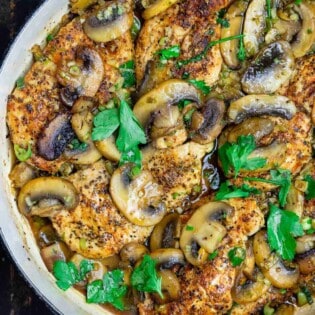 Chicken and Mushroom in Skillet