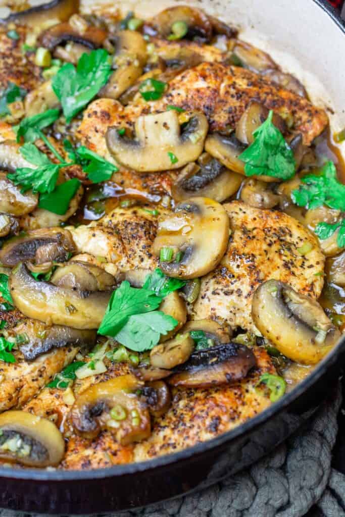 20-Minute Skillet Mushroom Chicken | The Mediterranean Dish