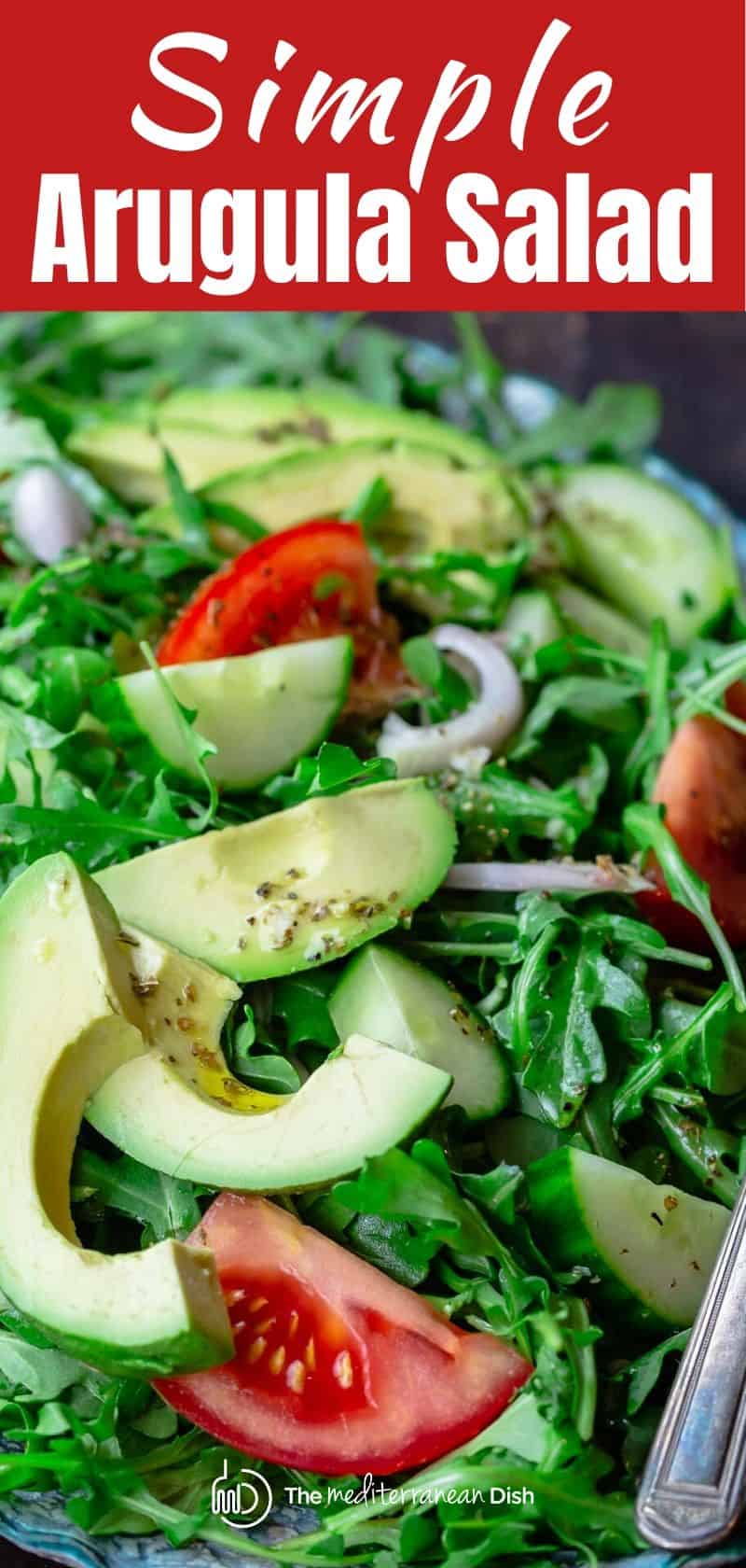 Simple Lemony Arugula Salad with Avocado | The Mediterranean Dish