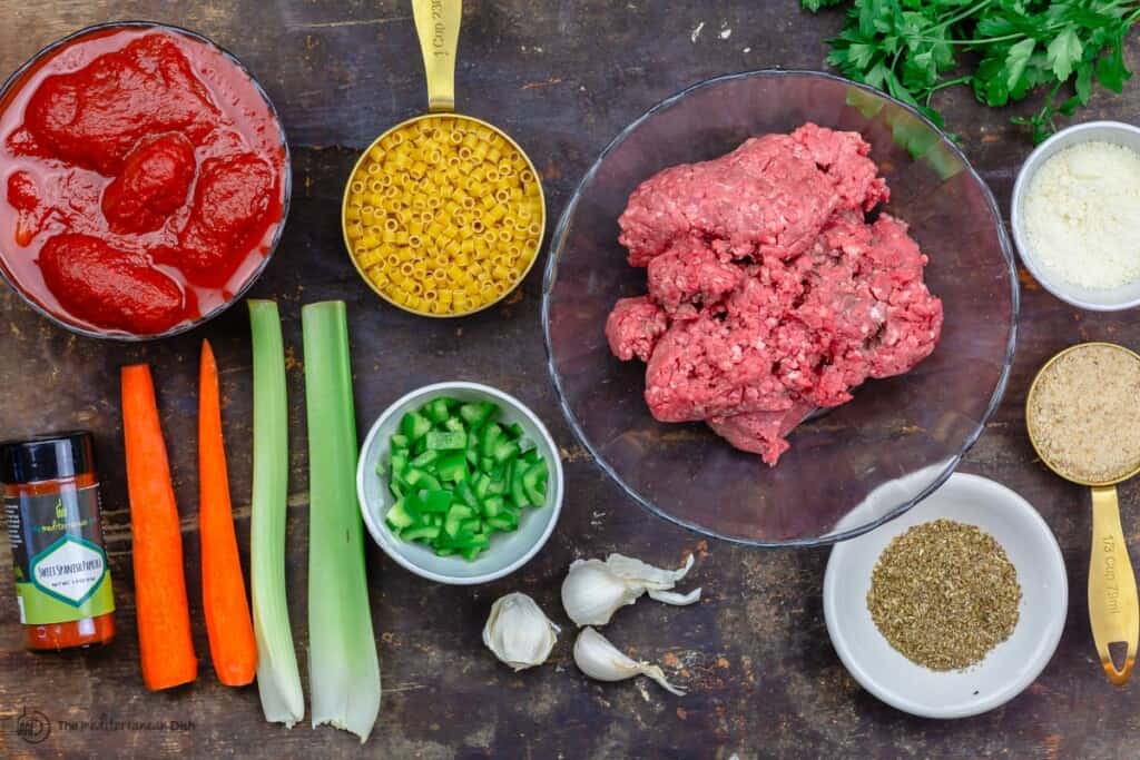 ingredients for meatball soup