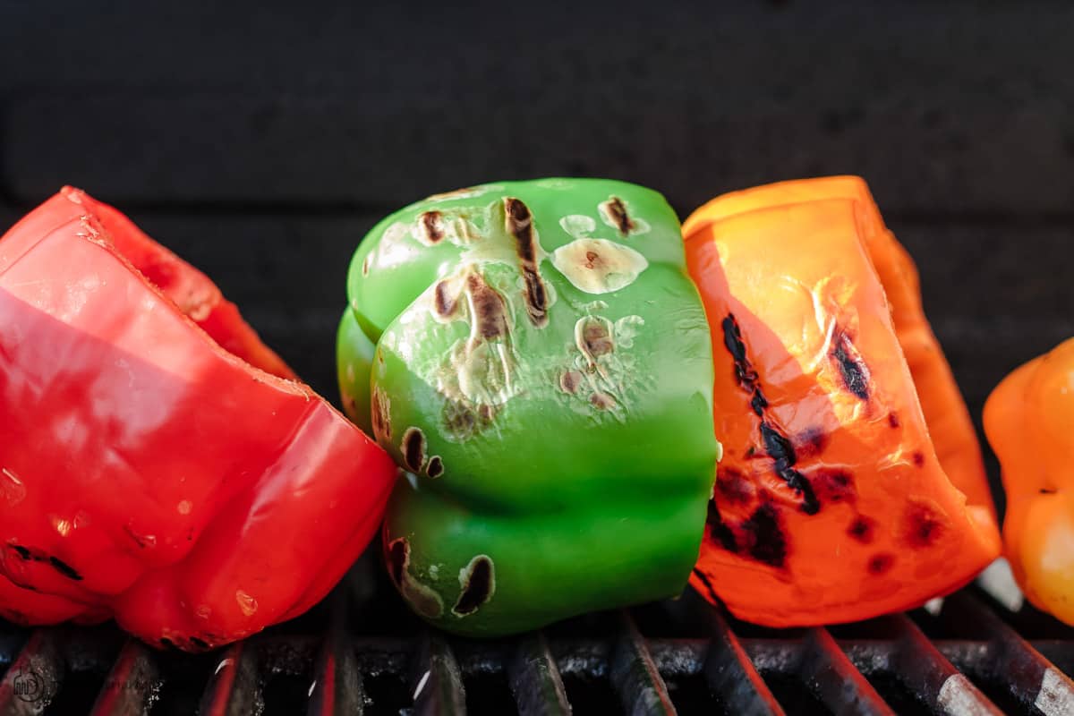 bell peppers on the grill