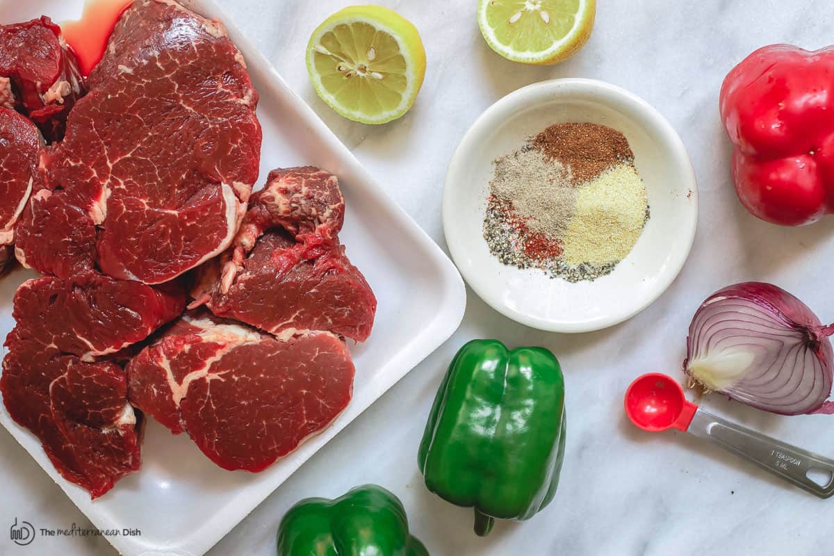 ingredients for beef kabob recipe