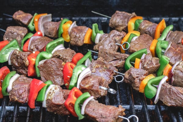 kabobs on the grill