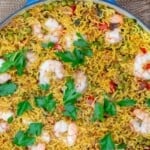 Mediterranean shrimp rice pinterest image