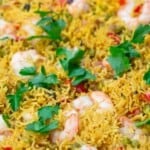 Mediterranean-style shrimp fried rice