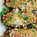 Mediterranean stuffed eggplant (vegetarian)