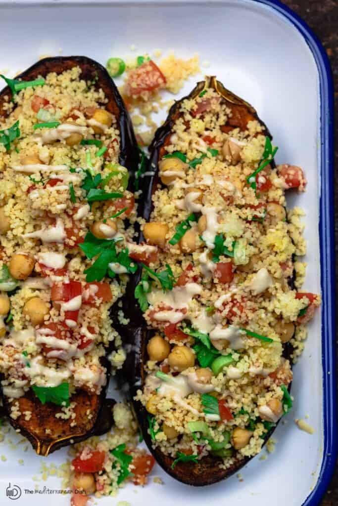 Easy Mediterranean Stuffed Eggplant (Vegetarian) The Mediterranean Dish