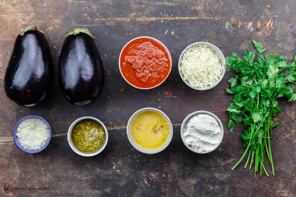 Ingredients for eggplant rollatini