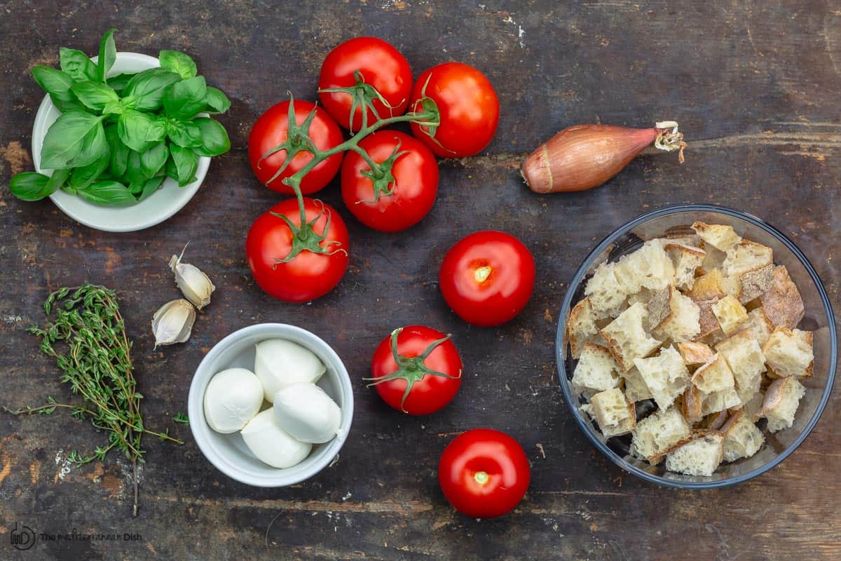 Ingredients for panzanella 