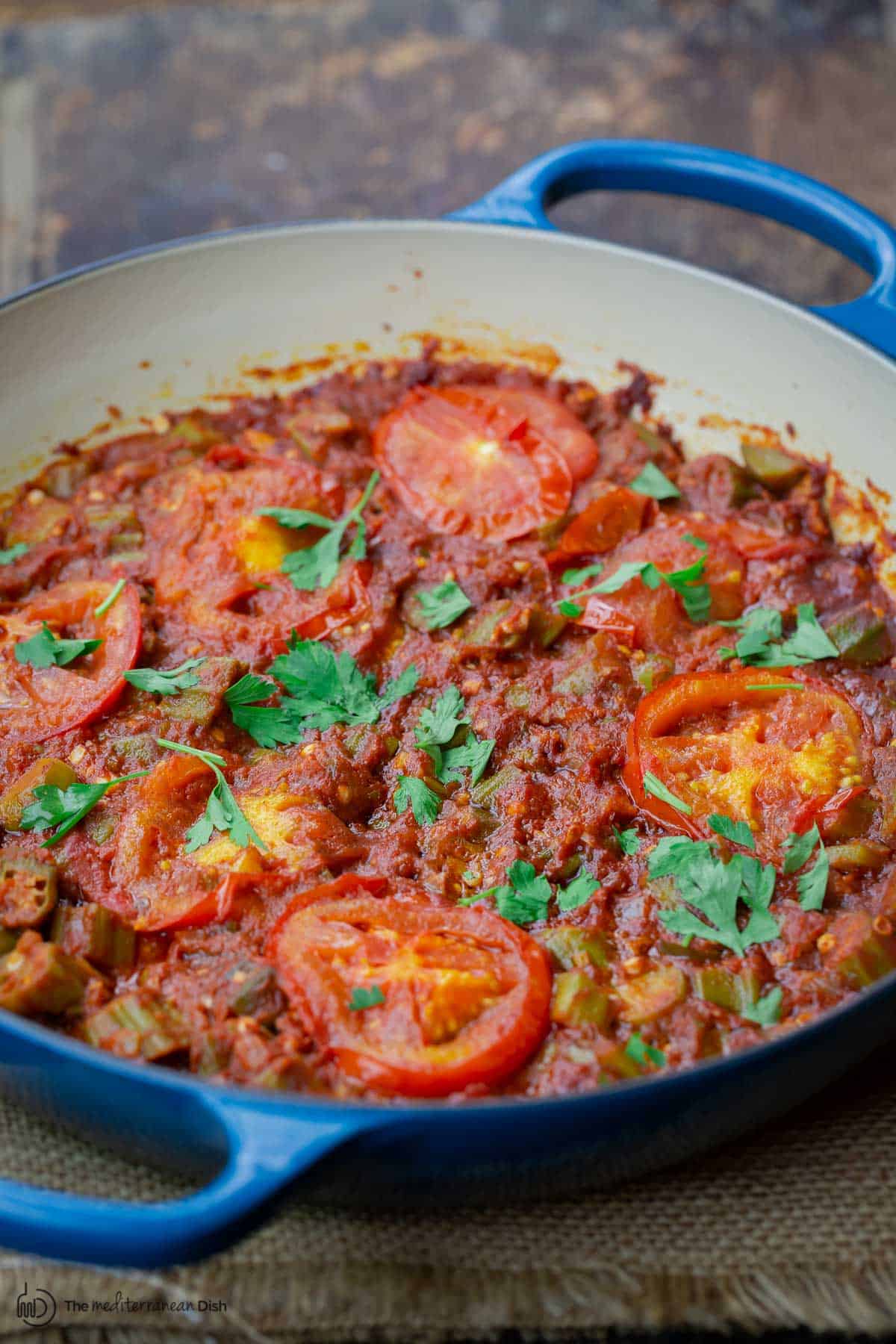 okra recipe with tomatoes, onions, garlic and jalapeno