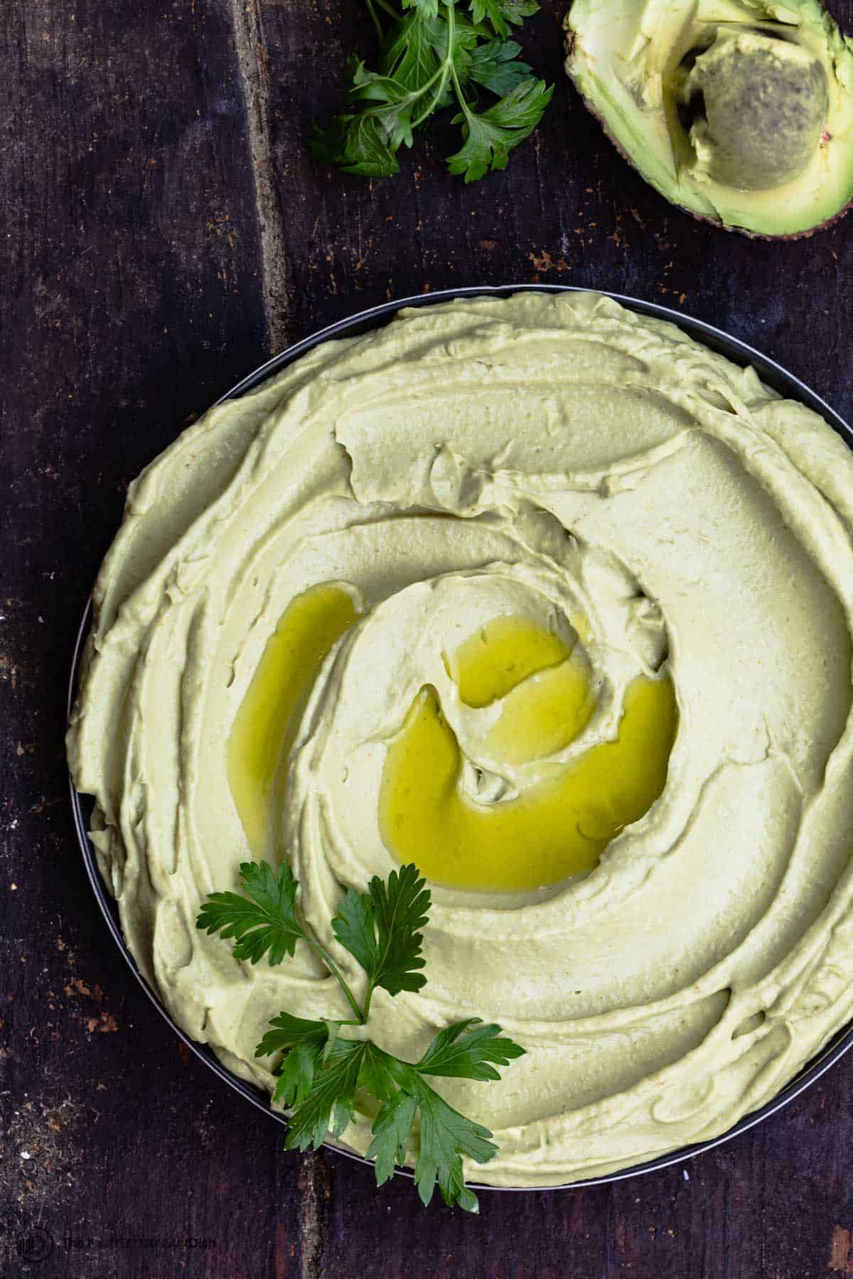 Extra Creamy Avocado Hummus The Mediterranean Dish