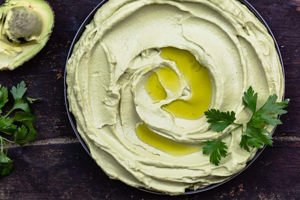 Extra Creamy Avocado Hummus The Mediterranean Dish