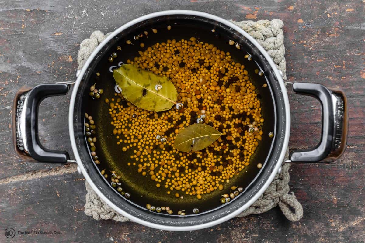 pickling brine in a sauce pan