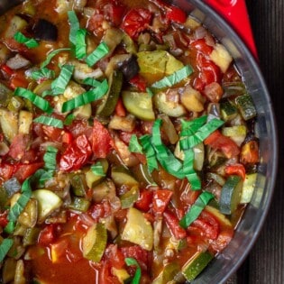 ratatouille in a large pot