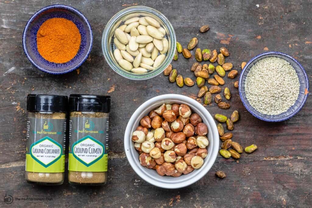 Dukkah ingredients