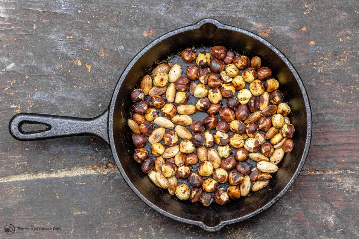 toasted nuts in a pan