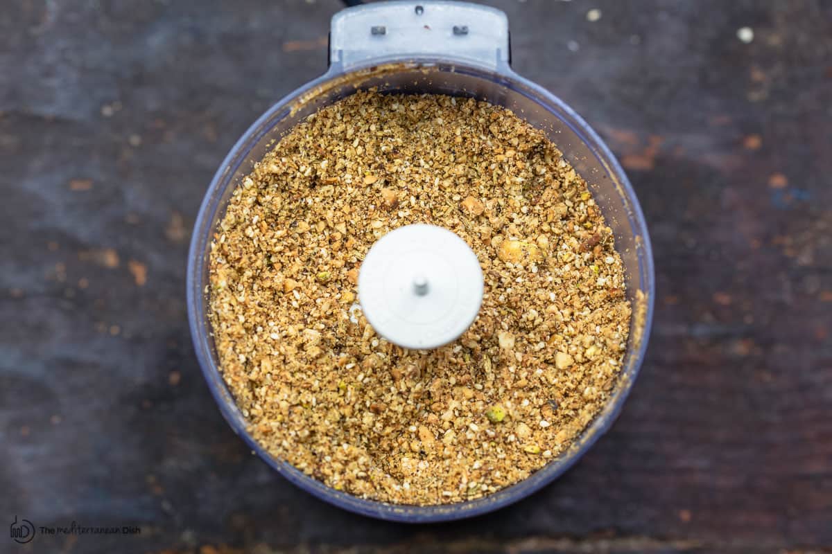 nuts, seeds and spices ground in food processor