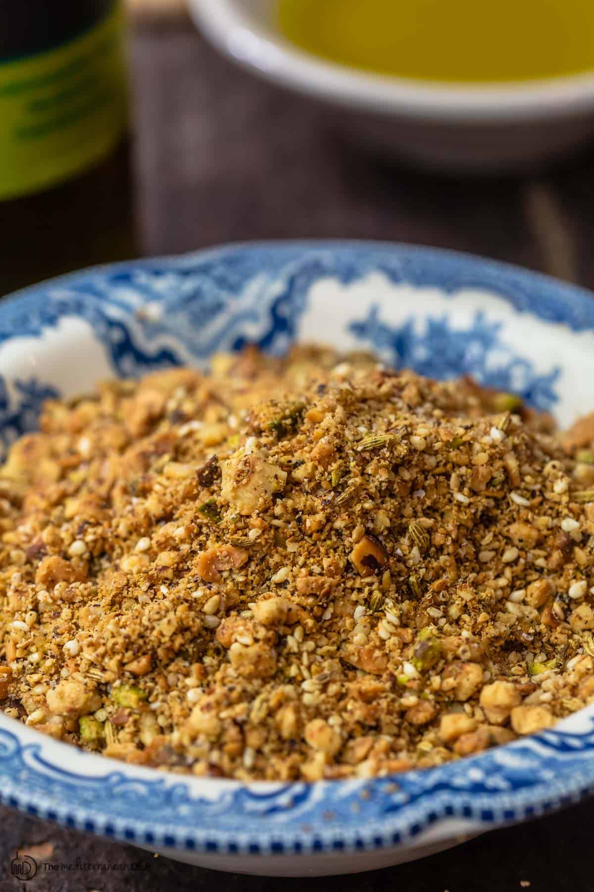 dukkah in a small serving bowl