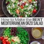 pin image 2 for Mediterranean orzo salad.