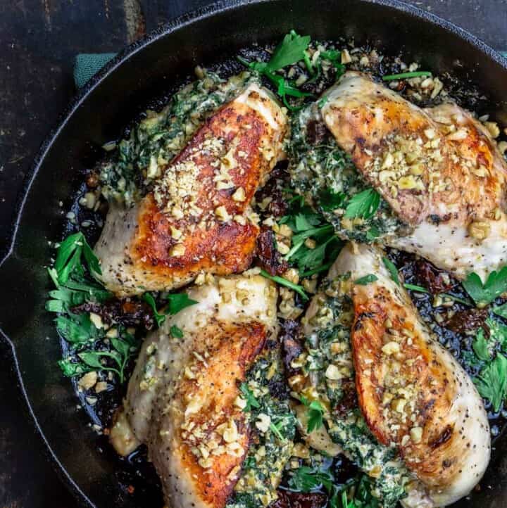stuffed chicken breast with spinach and cheese