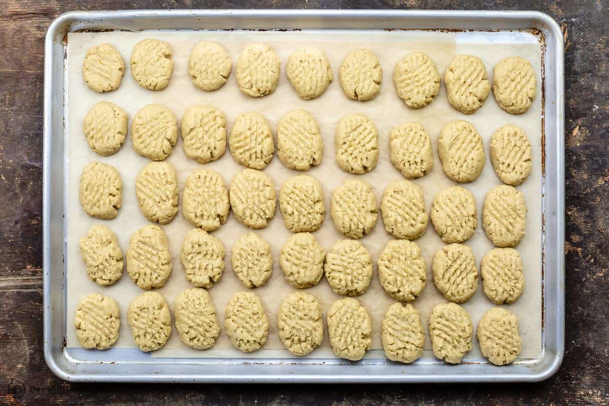 baked melomakarona cookies on sheet pan