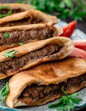 Hawawshi pita sandwiches