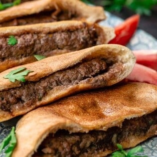 Hawawshi pita sandwiches