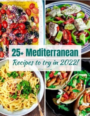 A collage of 4 recipes for best 25+ Mediterranean recipes of the year