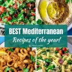 A collage of 4 images for BEST Mediterranean recipes of the year
