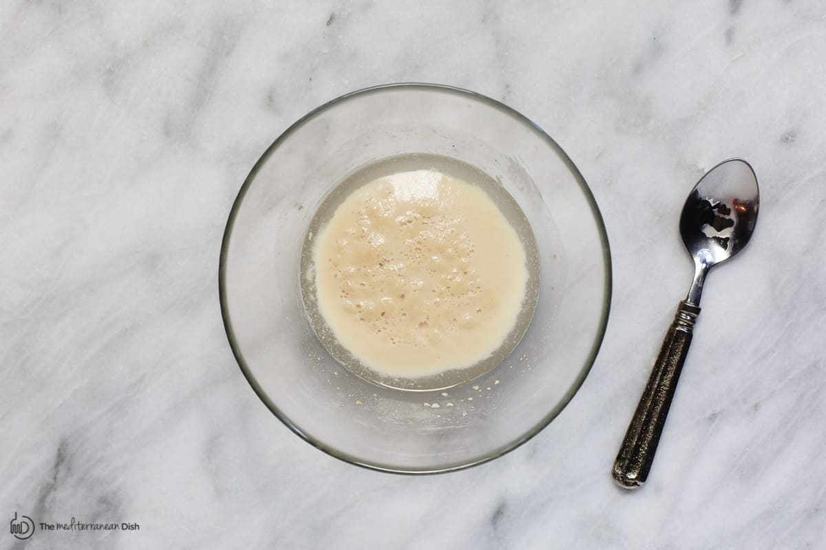 Yeast activating in bowl