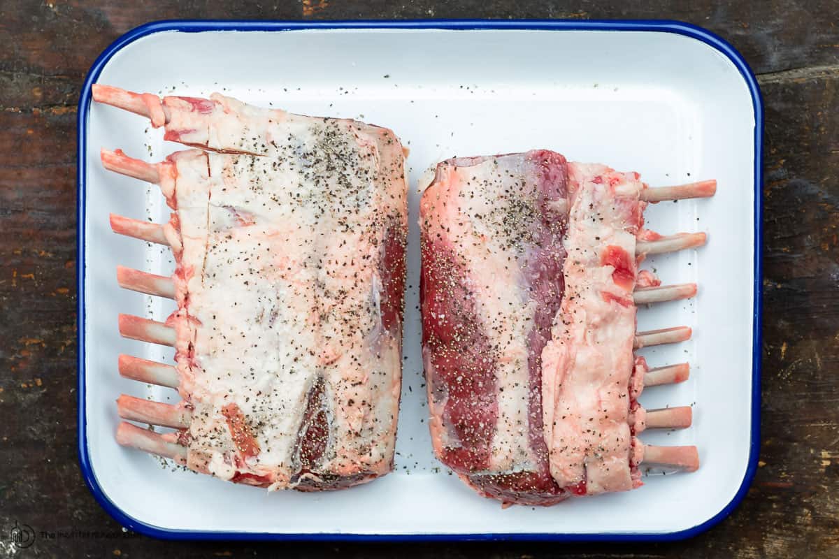 seasoned lamb with salt and pepper