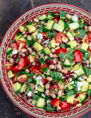 Mediterranean black eyed pea salad