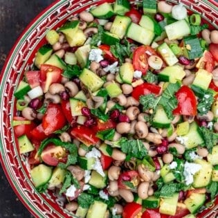 Mediterranean black eyed pea salad