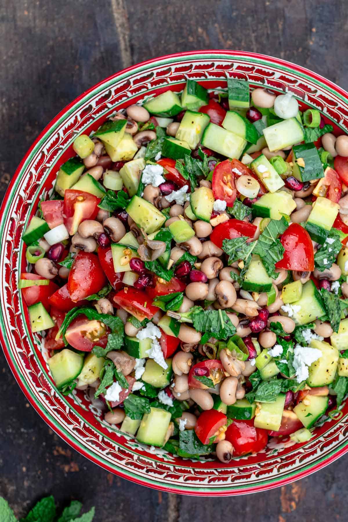 Mediterranean black eyed pea salad