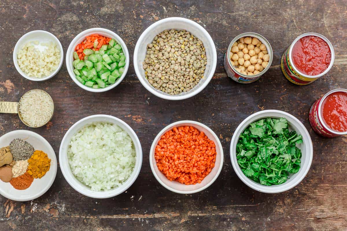 ingredients for vegetarian harira soup