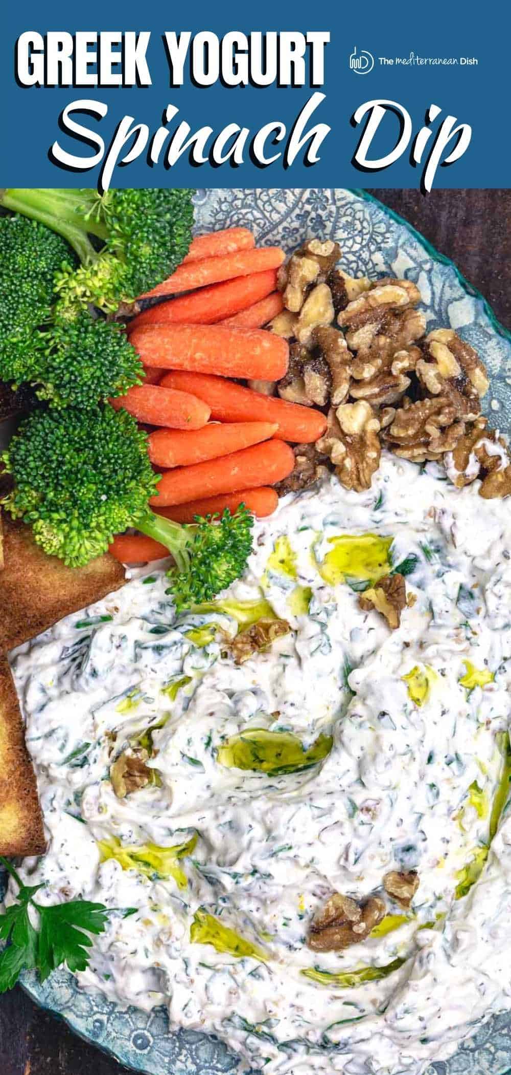 Greek Yogurt Dip with Spinach and Walnuts The Mediterranean Dish