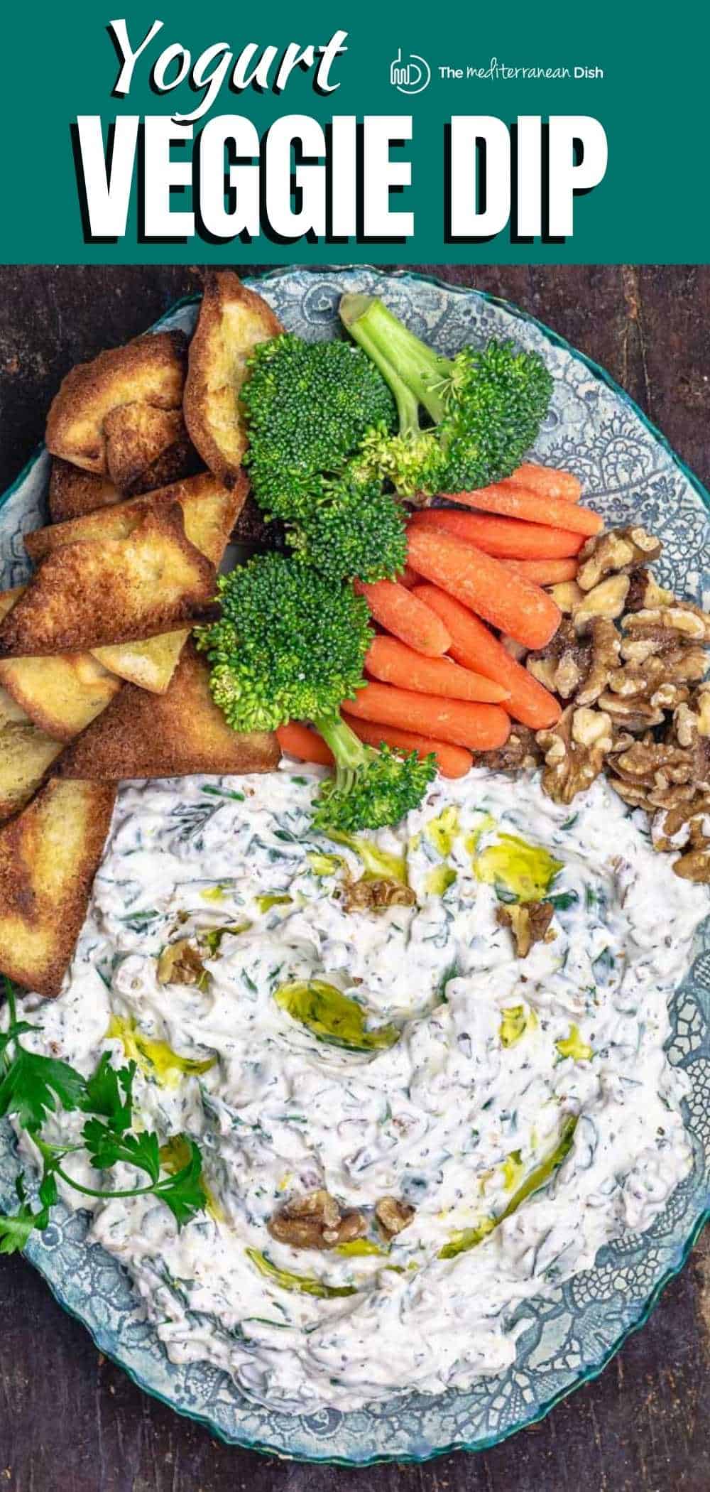 Greek Yogurt Dip with Spinach and Walnuts The Mediterranean Dish