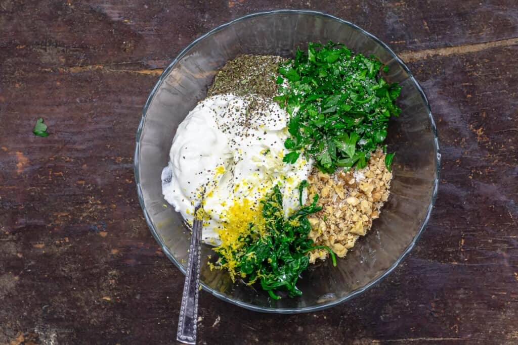 Greek Yogurt Dip with Spinach and Walnuts The Mediterranean Dish