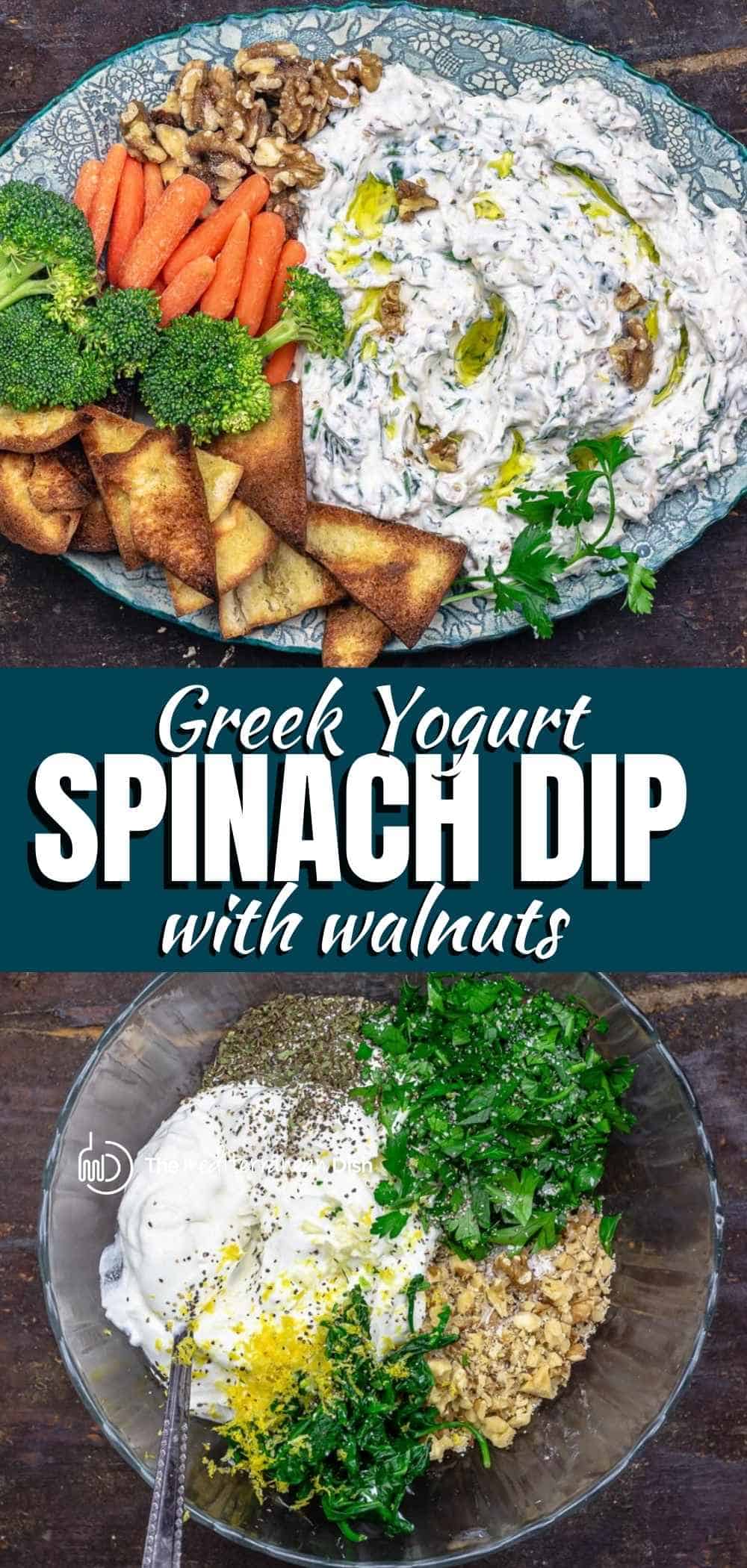 Greek Yogurt Dip with Spinach and Walnuts The Mediterranean Dish