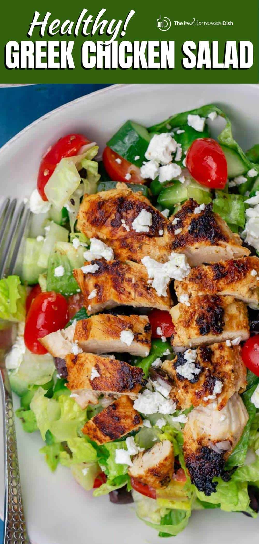 Greek Grilled Chicken Salad (w/ Greek dressing) The Mediterranean Dish