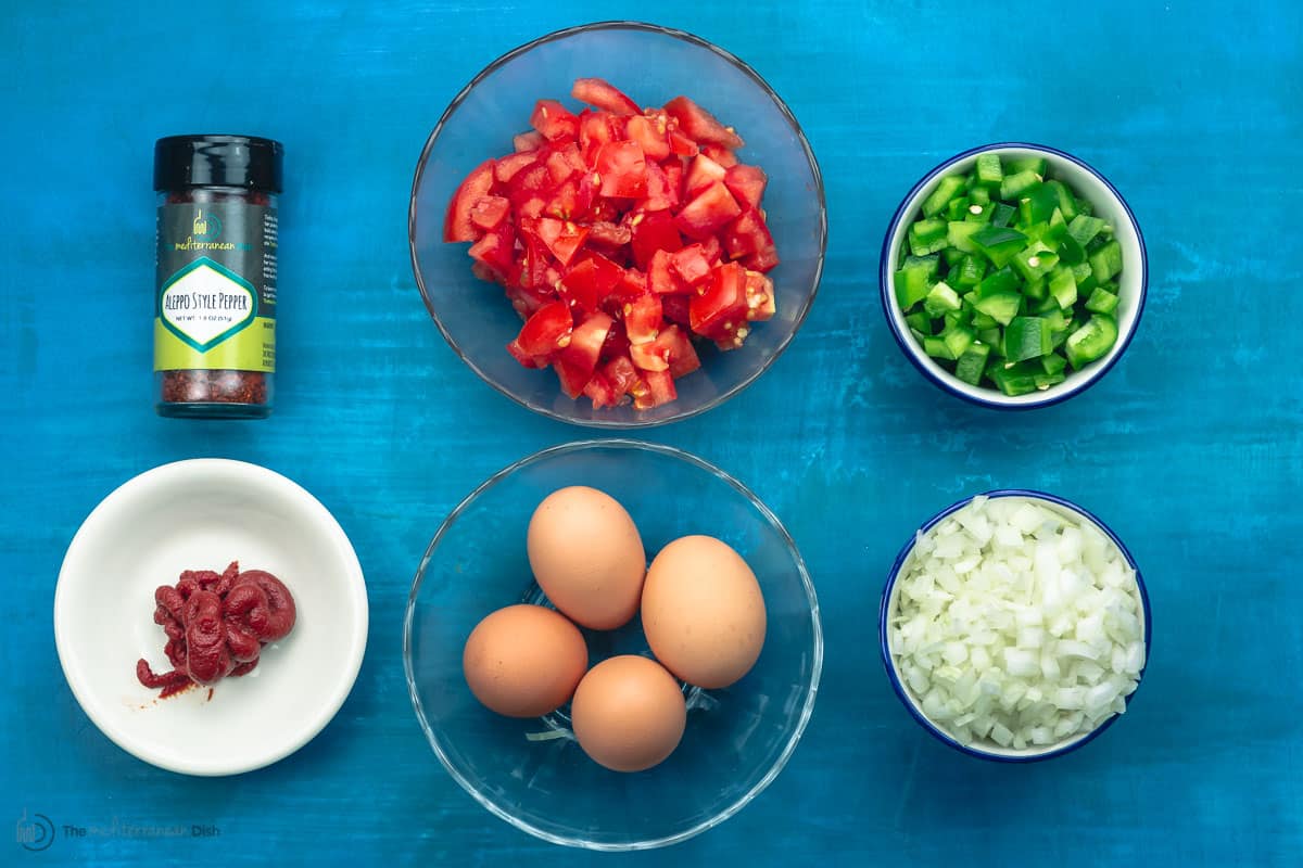 Ingredients for menemen recipe