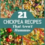 pinable image for 21 chickpea recipes