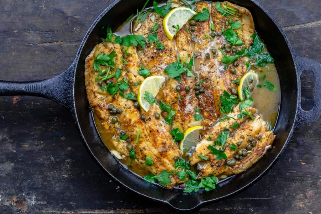 20minute Fish Piccata Recipe l The Mediterranean Dish