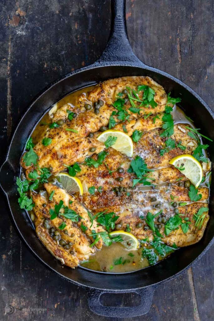 20minute Fish Piccata Recipe l The Mediterranean Dish