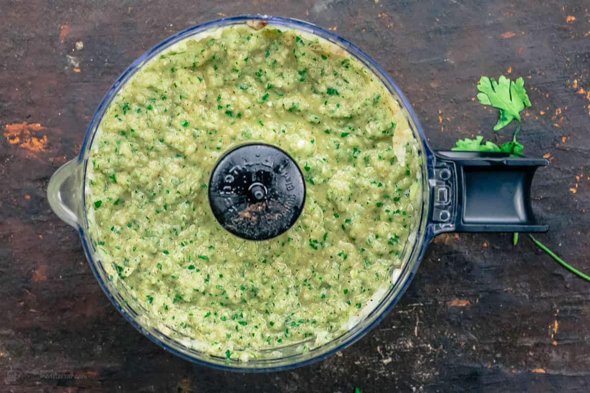 Marinade for lamb in a blender