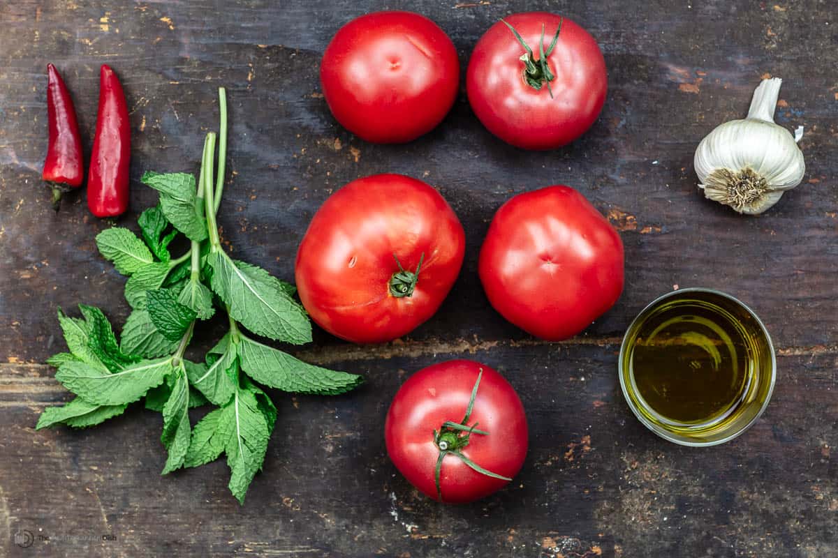 Ingredients for fried tomatoes