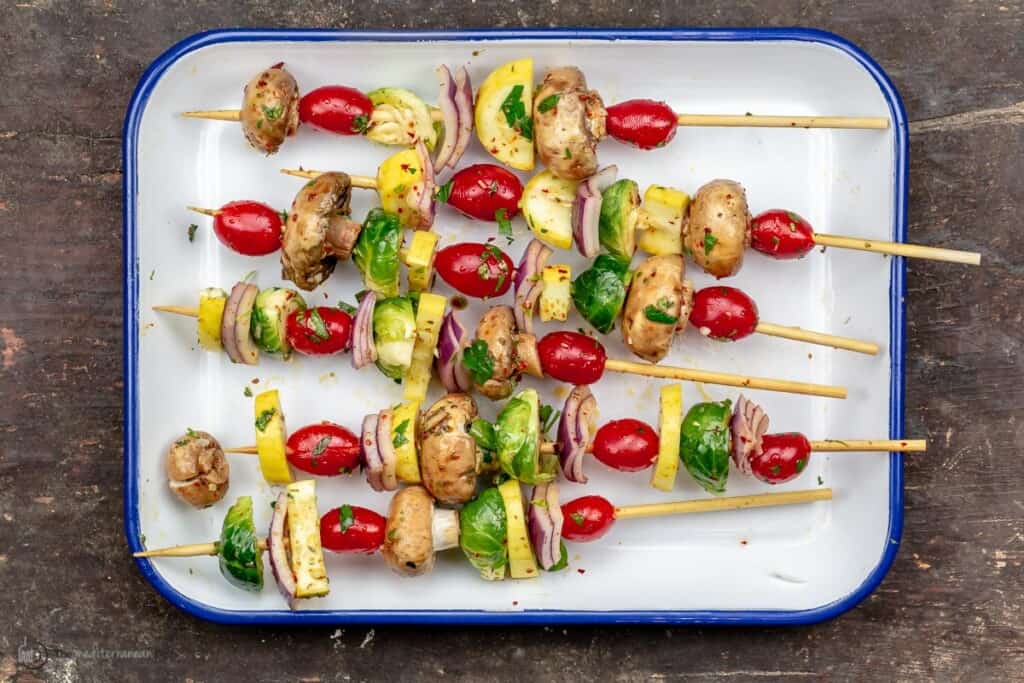 Easy Grilled Vegetable Kabobs ( w/ Oven Option) l The Mediterranean Dish