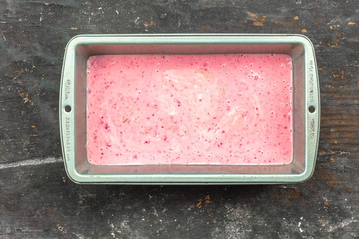 yogurt mixture before placing in freezer