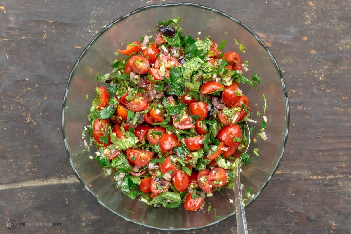 Mediterranean-style salsa with tomatoes and fresh herbs