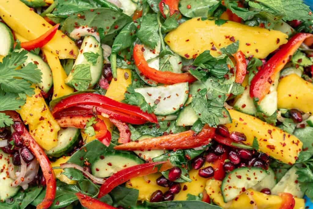 MediterraneanStyle Mango Salad (w Spinach) l The Mediterranean Dish